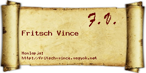 Fritsch Vince névjegykártya